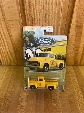 Match Yellow Ford MOON Pickup Toy - Die-Cast Collectible 56 Ford F-100 pickup